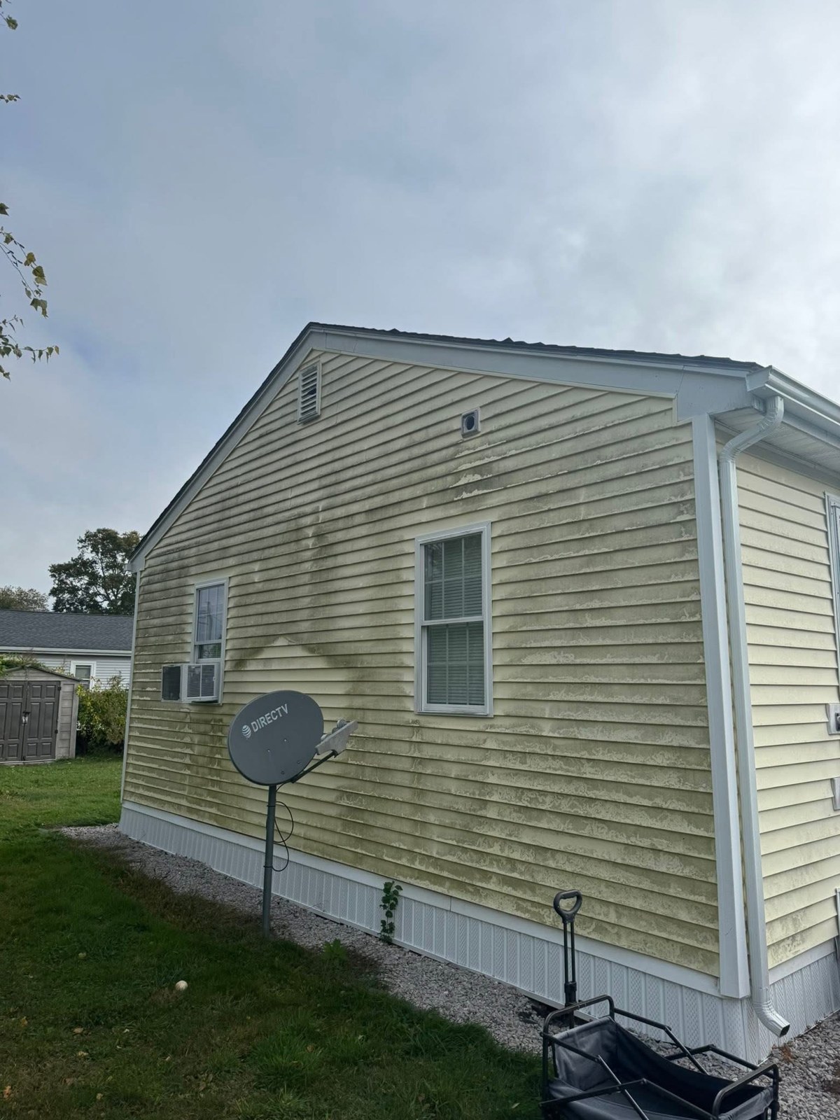 House siding before washing